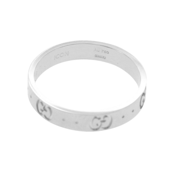 Gucci Icon Logo 18k White Gold 6 Mm Wide Ring - Picture 5 of 6